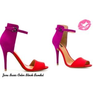 EUC Color Block Basic Sandals by Zara Size 38